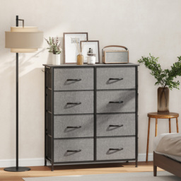 HOMCOM Chest of Eight Fabric Drawers - Charcoal Grey - thumbnail 2