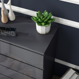 HOMCOM High Gloss Chest of Drawers, 5-Drawer Storage Cabinets, Modern Dresser, Storage Drawer Unit for Bedroom - Aosom UK - thumbnail 9