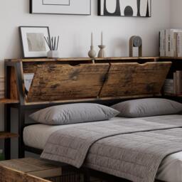 Classic Double Bed with 2 Underbed Drawers, Sturdy Storage Bed with Built‑In Bedside Storage, 200L x 136.5W x 85H cm, Rustic Brown - Aosom UK - thumbnail 9