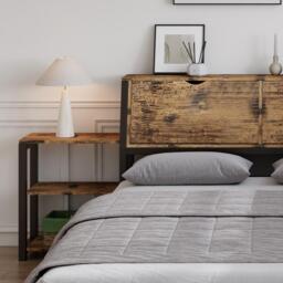 Classic Double Bed with 2 Underbed Drawers, Sturdy Storage Bed with Built‑In Bedside Storage, 200L x 136.5W x 85H cm, Rustic Brown - Aosom UK - thumbnail 8