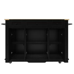 Stylish Kitchen Island with Foldable Worktop and Dining Extension, Space-Saving Dining Cart for Cosy Flats, 151.5L x 60W x 91.5H cm, Black - Aosom UK - thumbnail 2
