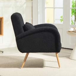 HOMCOM Teddy Fleece Accent Chair - Black - thumbnail 8