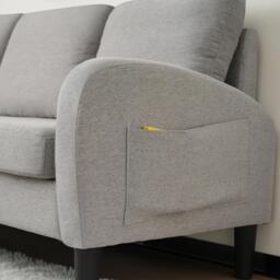 3-seater L-shaped Corner Sofa with Reversible Chaise and Soft Padded Seats, Sofa Bed with Plastic Legs, 166L x 118W x 77H cm, Gray - Aosom UK - thumbnail 6