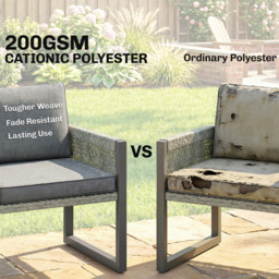 Outsunny 6 Seater Rattan Garden Furniture Set with 3 Loveseats, Table, Patio Rattan Furniture Corner Sofa Set, Grey - thumbnail 5