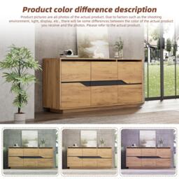 Modern Storage Cabinet with Soft-Close Hinges & Adjustable Shelves, Multifunctional Sideboard for Living Areas, 140L x 40W x 70H cm, Wood - Aosom UK - thumbnail 4