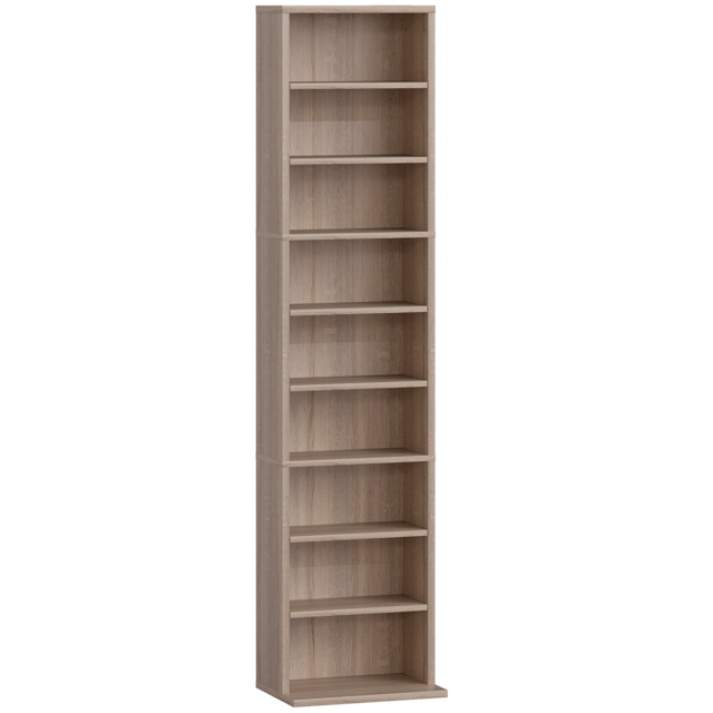 HOMCOM 260 Narrow CD Storage Unit - Natural Wood Finish - image 1