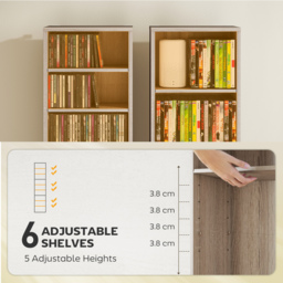 HOMCOM 260 Narrow CD Storage Unit - Natural Wood Finish - thumbnail 5