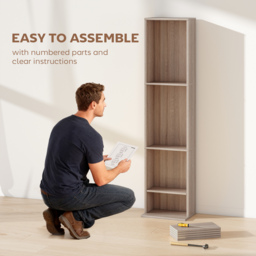 HOMCOM 260 Narrow CD Storage Unit - Natural Wood Finish - thumbnail 7