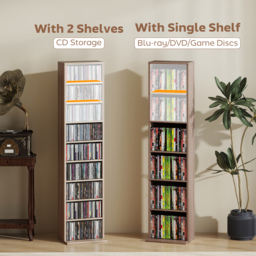 HOMCOM 260 Narrow CD Storage Unit - Natural Wood Finish - thumbnail 8