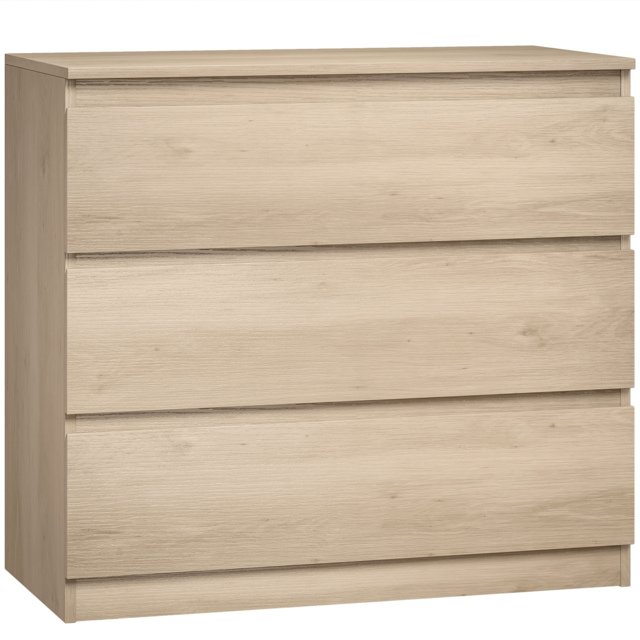 HOMCOM 3-Drawer Storage Organiser Unit, Chest of Drawers for Bedroom, Living Room, 80 x 39 x 73cm, Oak - image 1