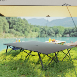 Outsunny Double Camping Cot Bed, with Bag - Charcoal Grey - thumbnail 9