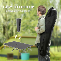 Outsunny Double Camping Cot Bed, with Bag - Charcoal Grey - thumbnail 5