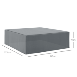 Outsunny Oxford Patio Corner Set Cover Outdoor Garden Rattan Furniture Protection Cover Protector Waterproof Anti-UV Grey 225L x 210W x 70Hcm - thumbnail 3