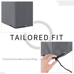 Outsunny Oxford Patio Corner Set Cover Outdoor Garden Rattan Furniture Protection Cover Protector Waterproof Anti-UV Grey 225L x 210W x 70Hcm - thumbnail 5