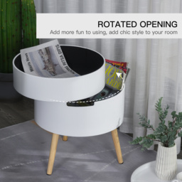 HOMCOM Nested Coffee Tables: 3-Tier Round Set with Hidden Storage & Detachable Tray, Chic White - Aosom UK - thumbnail 7