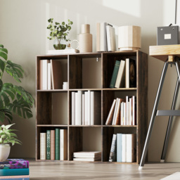 HOMCOM Nine-Cube Storage Shelf - Rustic Brown - thumbnail 9