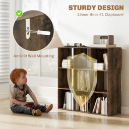 HOMCOM Nine-Cube Storage Shelf - Rustic Brown - thumbnail 5