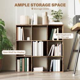 HOMCOM Nine-Cube Storage Shelf - Rustic Brown - thumbnail 4