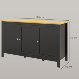 HOMCOM Sideboard, Buffet Cabinet with Doors and Adjustable Shelves for Living Room, Entryway, Black and Natural - thumbnail 3