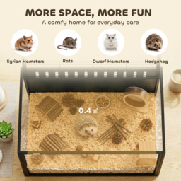 PawHut Hamster Cage Steel Chewproof with Openable Top, Deep Burrow for Dwarf Syrian Hamster, Gerbil, Rats, 81 x 51 x 53 cm - thumbnail 4