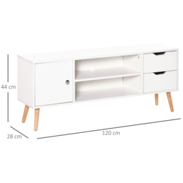 HOMCOM TV Trendsetter: Contemporary Media Unit for 42'' Screens, Cable Management, White - Aosom UK - thumbnail 3