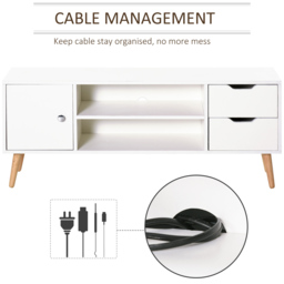 HOMCOM TV Trendsetter: Contemporary Media Unit for 42'' Screens, Cable Management, White - Aosom UK - thumbnail 4