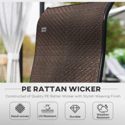 Outsunny Set of Four Folding Garden Chairs, with Seven-Position Adjustable Backs, Dark Brown - thumbnail 6
