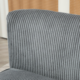 HOMCOM Modern Corduroy Double Seat Sofa w/ Wood Frame Foam Padding High Back Soft Comfortable Compact Couch Grey - thumbnail 8