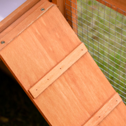 PawHut Small Animal Deluxe XXL Fir Wood 2-Tier Hutch Natural Wood Tone - Aosom UK - thumbnail 9