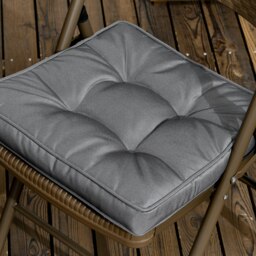 Outsunny Replacement Garden Seat Cushion, 40 x 40cm, Comfortable with Ties for Dining Chairs, Grey - Aosom UK - thumbnail 7