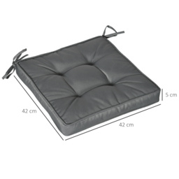 Outsunny Replacement Garden Seat Cushion, 40 x 40cm, Comfortable with Ties for Dining Chairs, Grey - Aosom UK - thumbnail 3