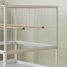 PawHut Bird Cage with Rolling Stand, Acrylic Viewing Panels, Storage Shelf, for Budgie, Parakeet, 48 x 46 x 83 cm - thumbnail 9