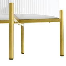 Modern Side Table with Marble-Effect Top and 2 Drawers, Durable Coffee Table with Adjustable Legs, 50L x 50W x 51H cm, White - Aosom UK - thumbnail 9