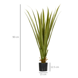 HOMCOM Artificial Agave Plants: Faux Succulent Set of 2 in Pots for Indoor/Outdoor Décor, Verdant Green - Aosom UK - thumbnail 3