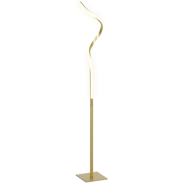 HOMCOM LED Floor Lamp with 3 Adjustable Brightness, Modern Standing Lamp with Foot Switch for Bedroom, Living Room, Gold Tone - image 1
