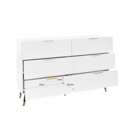 Elegant Sideboard with Modern Design, Chest of Drawers and Storage Space, Cabinet for Space-Saving Room, 120L x 40W x 77H cm, White+Gold - Aosom UK - thumbnail 4