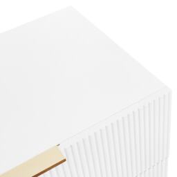 Elegant Sideboard with Modern Design, Chest of Drawers and Storage Space, Cabinet for Space-Saving Room, 120L x 40W x 77H cm, White+Gold - Aosom UK - thumbnail 7