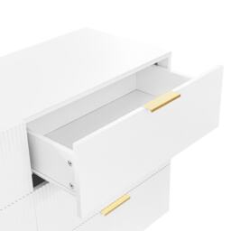 Elegant Sideboard with Modern Design, Chest of Drawers and Storage Space, Cabinet for Space-Saving Room, 120L x 40W x 77H cm, White+Gold - Aosom UK - thumbnail 8