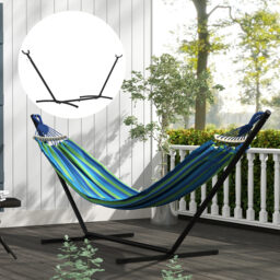 Outsunny Hammock Stand: Sturdy Metal Frame for Outdoor Relaxation, Garden Camping Picnic Companion, 2.86m, Stand Only - Aosom UK - thumbnail 2