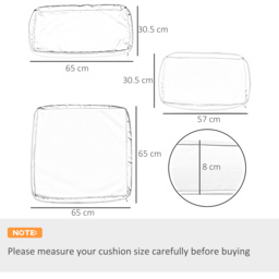 Outsunny Garden Rattan Sofa Cushion Polyester Cover Replacement Outdoor- No Cushion Included, Blue - thumbnail 3