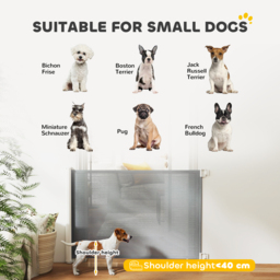 PawHut Pet Protector: Retractable Safety Gate for Dogs, Folding Barrier for Home, Doorway & Stairs, Grey - Aosom UK - thumbnail 9