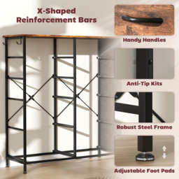 HOMCOM Chest of Ten Fabric Drawers - Rustic Brown - thumbnail 7