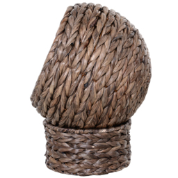 PawHut Wicker Cat Bed, Raised Rattan Cat Basket with Cylindrical Base, Soft Washable Cushion, 42 x 33 x 52cm - Brown - Aosom UK - thumbnail 8