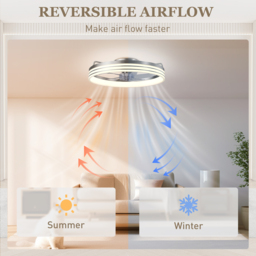 HOMCOM Ceiling Fans with Lights and Remote & App Control, 50cm LED Ceiling Fan Light with 3 Colour Temperatures, 6 Speed, Silver - thumbnail 7