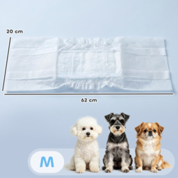 PawHut Dog Diapers Super Absorbent Leak-Proof Dog Nappies for Male Dogs Size M 45-64 cm Waist - thumbnail 3