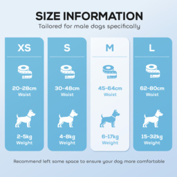 PawHut Dog Diapers Super Absorbent Leak-Proof Dog Nappies for Male Dogs Size M 45-64 cm Waist - thumbnail 6