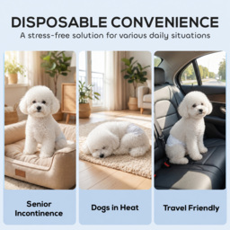 PawHut Dog Diapers Super Absorbent Leak-Proof Dog Nappies for Male Dogs Size M 45-64 cm Waist - thumbnail 7