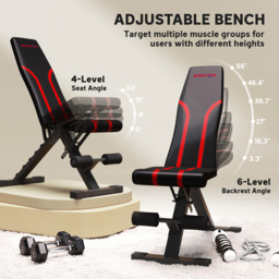 SPORTNOW Foldable Weight Bench, Adjustable Incline Flat Bench Press with 6-Level Backrest, 4-Level Seat, Leg Extension for Home Gym Workout Full Body Strength Training - thumbnail 4