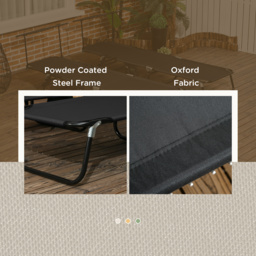 Outsunny Folding Chaise Lounge Pool Chairs, Outdoor Sun Tanning Chairs, Reclining Back, Steel Frame, Breathable Mesh for Beach, Yard, Patio - Aosom UK - thumbnail 7