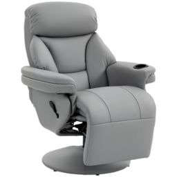HOMCOM Upholstered Reclining Armchair, Manual Recliner Chair with Footrest and Adjustable Backrest, Grey